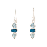 Sterling Silver Blue Apatite & Topaz Earrings